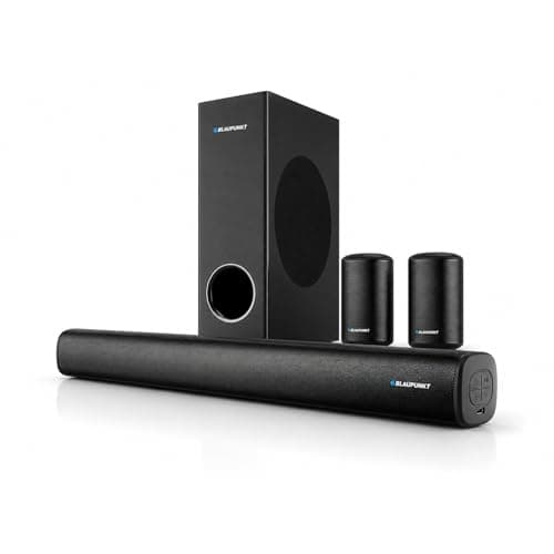 Blaupunkt SBW Chicago HT5.1 Soundbar with Wired Subwoofer & Satellites, Bluetooth, HDMI, Optical, USB, AUX, DSP Sound, Remote Control for Room Home Theater (Black)