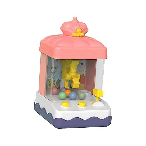 UJEAVETTE Claw Machine Arcade Game Electronic Small Toys for Gifts Crown Model Pink 5