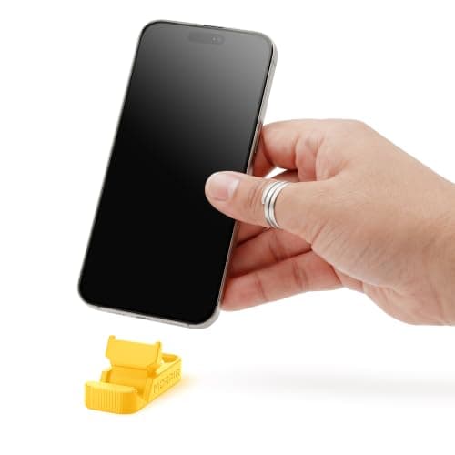 Morpiq Foldable Phone Stand – Pocket-Sized Portable Mobile Holder for Travel & Desk, Keychain Stand Compatible with iPhone, Samsung, OnePlus, Vivo, Oppo & All Smartphones | 3D Printed (Yellow) 2