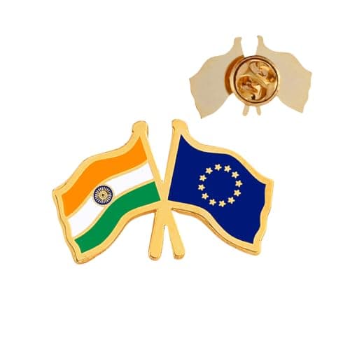 India & European Union Twin Flag Brass Lapel Pin | Premium Enamel Brooch for Men & Women | National Friendship Badge | Suit, Blazer & Jacket Accessory | Patriotic Gift, Flag Pin for Events & Functions 5