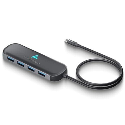 Type C to 4 Port Wozoyo USB 3.2 Hub, 4XUSB 5Gbps,Data Transfer Upto 5Gbps,Plug & Play,Multiport Type C Hub with 30cm Cable,Compatible with MacBook, Laptop,Tablet, Smartphones & Type C Enabled Devices