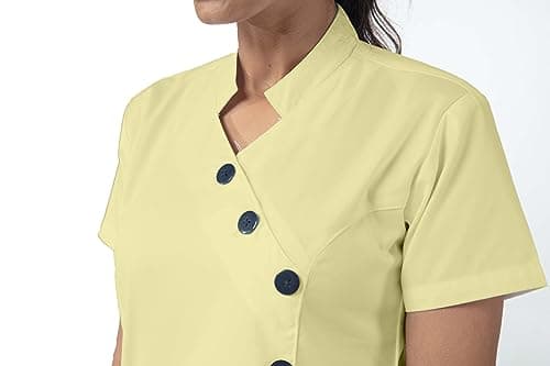 UNIFORM CRAFT Women's Cotton Twill Nurse Uniforms (Yellow and Navy Medium) 4