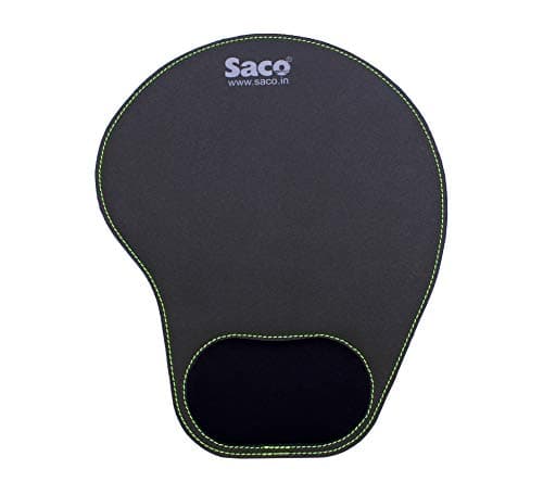Saco Pro Gaming Mousepad, Water Resistant Material Mouse Mat Pad, Stitched Edges Non Slip Rubber Mats Ergonomic Pads Compressed PU Non Skid and Non Gel Technology for Long Life - Mango Shape Green