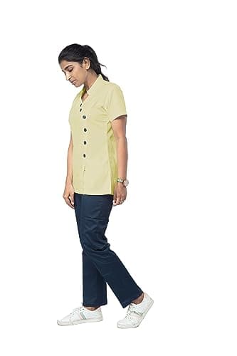 UNIFORM CRAFT Women's Cotton Twill Nurse Uniforms (Yellow and Navy Medium) 5