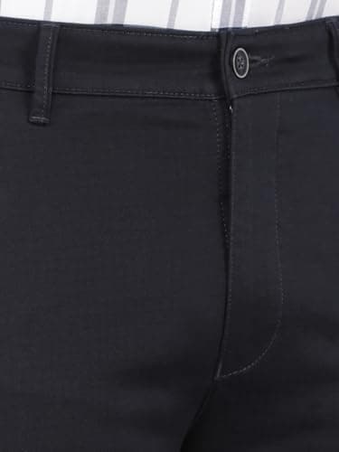 Crimsoune Club Men's Navy Blue Printed Chinos Trousers (34) 4