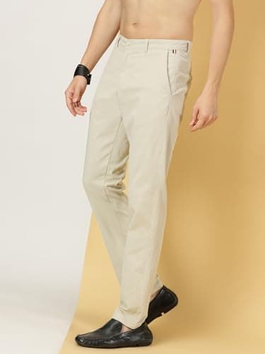 Thomas Scott Men's 100% Cotton Slim Fit Casual Chino Trouser (Cream, 34) 3