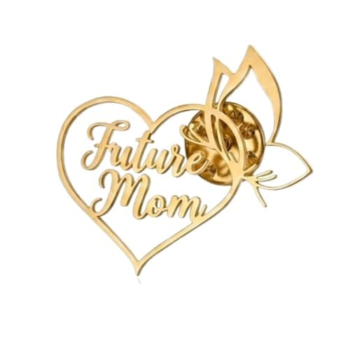 Artsycollection® Future Mom Initials Brooch for Mothers | Personalized Initial Brooch Pin | Stylish Pregnancy Announcement Brooch | Elegant Gift for Mom-to-Be & Women