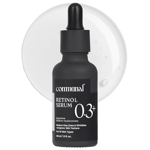 Communal Retinol 0.3% Face Serum 30ml with Hyaluronic Acid & Squalane | Anti Aging Retinol Serum for Fine Lines, Wrinkles & Uneven Texture | Hydrating Night Serum for Oily & Dry Skin