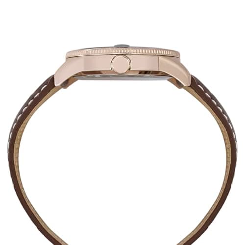 TIMEX Analog Watch for Man with Black Round Dial & Brown Leather Strap Band Water Resistant Men's Wrist Watches - TWEG30001 4