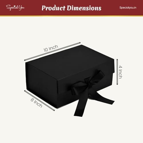 Special You Gift Box for Packaging (10 * 8 * 4 Inch), Hamper Boxes for Gift Empty, Decorative Boxes for Gifts for Women, Black Foldable Storage Box- Pack of 1 3