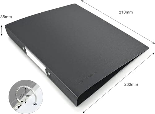 2D Ring Binder File,Plastic File Folder Legal Size Tough & Durable Ring Binder (2, Black, FC) 4