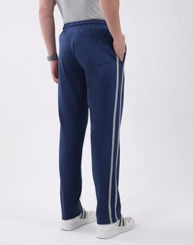 Monte Carlo Men's Regular Fit Solid Track Pants | Drawstring Closure | Side Pocket Sports Lower | Comfortable & Stylish Lower for Men's Blue XL (Pack of-1) 4