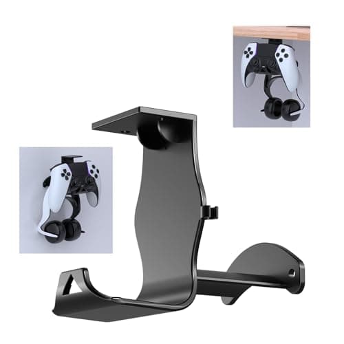 ADDGRIP Wall Mount/Under Desk Game Controller and Headphone Stand | Universal Dual Hanger Holder Compatible with Xbox, PS5, Series X, ONE, PS4, PS3, Switch, Nintendo, PC & More