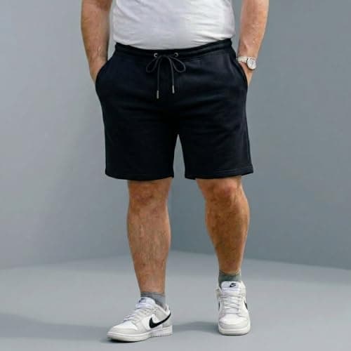 Khakey Mens Cotton Knee Length Black Plus Size Short 2