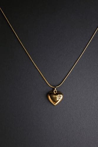 MIAMI Jewellery Gold Heart Necklace for Woman Stainless Steel Adjustable Chain Pendant Necklace Stylish Locket Necklace Set Anti Tarnish Waterproof Anti Rust Valentine Gifts for Women Girlfriend -235 4