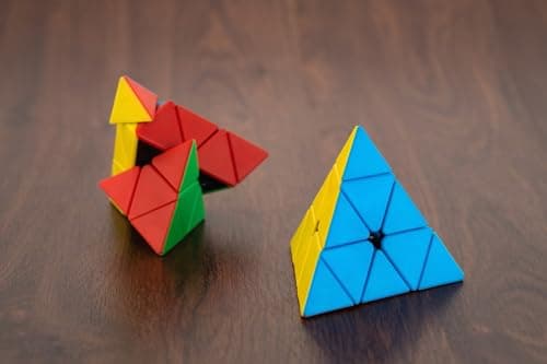 TinyPlay Pyramid Cube Brain Teaser | Triangle Speed Cube Puzzle Toy for Kids & Adults 6+ Years | 3D Logic Puzzle for Travel & Brain Training 3