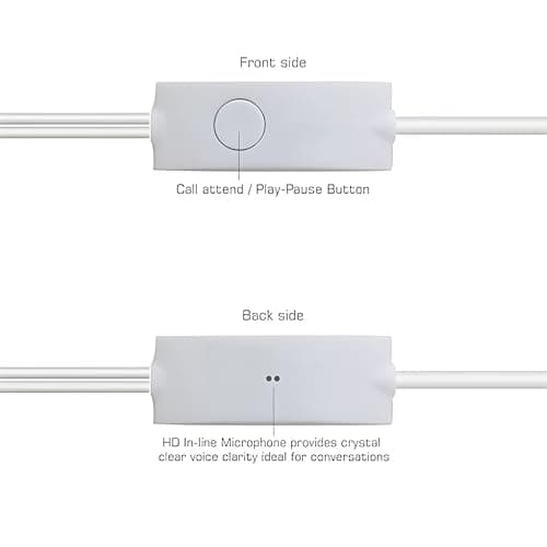 Original Wired Samsung Galaxy Earphones for All Samsung Smartphones with Mic | Pure Bass Sound | One Button Multi Function Remote | Comfort fit- White 4