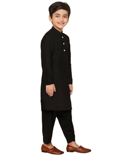 HRR Boys Festive & Party Kurta and Pyjama Set (BLACK1, 2-3 YEARS) 3