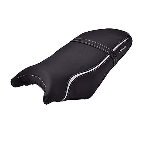 TVS Apache 160 2V Seat Cover for Sweat Free Comfortable Riding| Nylon Thread Stitching for Strength| Bike Riding Accessories|Heat & UV Ray Protection|Premium PVC Rexin Material -Black/Silver 3