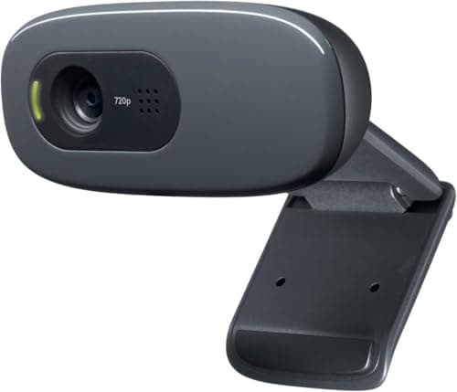 L0GITECH C270 HD Webcam 720p Video Calling with Built-in Noise Reduction Mic, Auto Light Correction, USB Plug & Play, 2-Year Warranty, Compatible with Laptop/Desktop