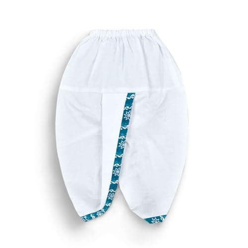 Kids Ethnic Festive and Traditional soft comfortable Cotton Kurta and Dhoti set (6-9 Months, Blue) 4