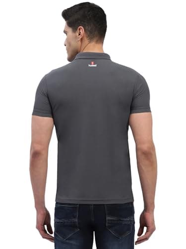 hummel Jaye Half Sleeves Golf Polo T-Shirt for Men – 100% Polyester – Regular Fit Lightweight Breathable Stylish Activewear for Golf, Casual Wear & Outdoor Activities Charcoal Grey 4