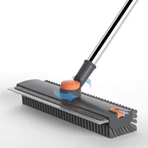 3 in 1 Bathroom Cleaning Brush with Wiper - Heavy Duty 52 inch Long Handle 360° Rotate Floor Scrubber Brush, Tiles Cleaning, Floor Scrub for Kitchen and Bathroom Wall