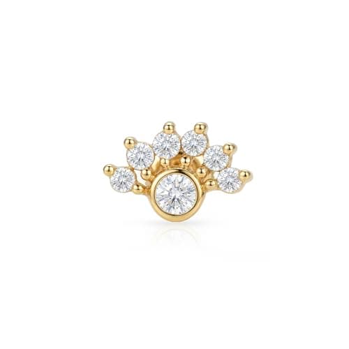 TOUCH925 Pure 925 Silver Mini Crown CZ Nose Pin for Women 2