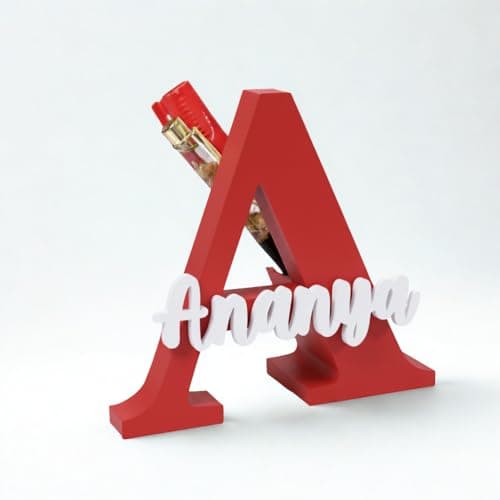 Artsycollection® Personalised 3D Pen Stand with Name | Customised Pen Stand with Name Desk Organizer | Unique Customized Gift for Birthday | Stylish Alphabet Pen Holder for Office Home Study Table 2