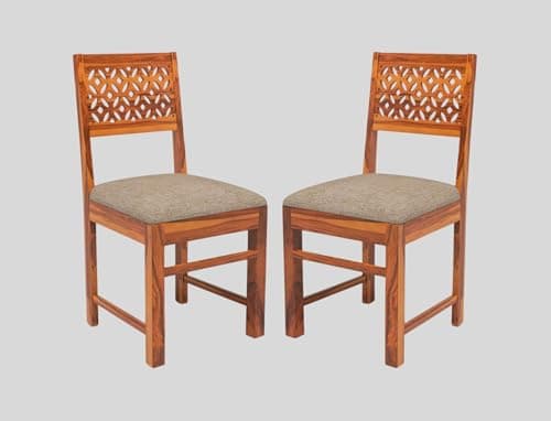 Adichwal Furniture Sheesham Wooden 4 Dining Chair Set for Living Room | Solid Wood Study Chair for Living Room | Office Chair for Home & Office | Rosewood Chair Set (Set of 4, Honey) 5