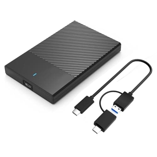 1TB Portable External Hard Drive, 2 in 1 USB-A/USB-C (Type C) Connectivity, Line-Design, USB 3.0, 2.5 Inch HDD, Fast Data Transfer. 2