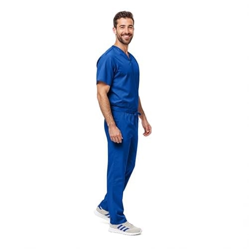 Natural Uniforms Unisex Scrub Set-Top and Pant Set (Standard Workwear Scrub Set), Dark Royal Blue, XX-Large 5
