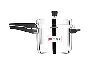 Impex 5 Litre Stainless Steel Pressure Cooker | Outer Lid Induction Base Pressure Cooker | Induction and Gas Stove Competable | ISI Certified | 5 Year Warranty