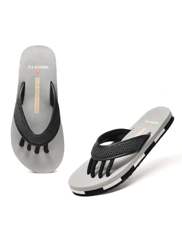 Impakto 5 Finger Slippers for Men | Lightweight & Flexible Flip Flop | Toe-Alignment & Quick Drying | Skid-Resistant & Comfortable Bouncy Sole, Summer Chappal for Indoor & Outdoor, Everyday Essentials