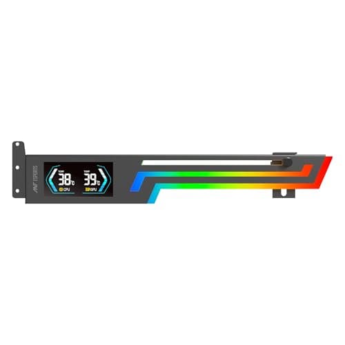Ant Esports GCB200 ARGB GPU Holder & Anti Sag Bracket with Temperature Display and Built-in ARGB Strip (Black)