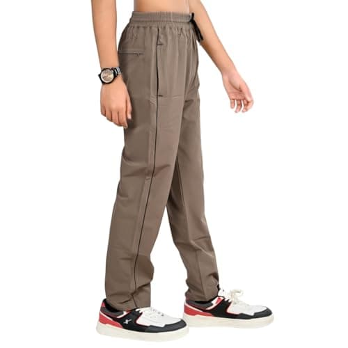 SPORTON Mens Regular Fit Track Pants – Lightweight Sports & Casual Joggers with Elastic Waistband and Multiple Pockets (in, Alpha, 2XL, Regular, Camel) 4