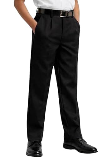 Kendriya Vidyalaya KV School Uniform Pants for Boys and Girls, Half Elastic, Readymade, Comfortable and Durable Trouser (in, Age, 12 Years, 13 Years, Big, Black)