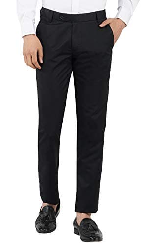 TAHVO Men's Formal 2-Piece Suit Set – Slim Fit Blazer & Trouser with Pocket Square – Ideal for Weddings, Business (in, Numeric, 36, Notched Lapel Suit) 2