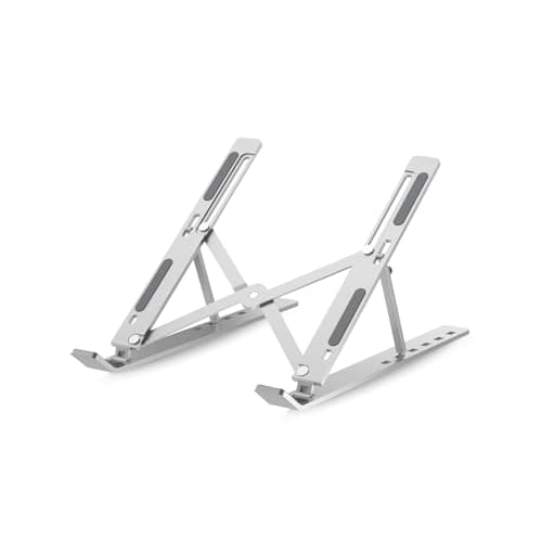 ALVIONI Laptop Stand 6 Angle Adjustable Foldable Metal Laptop Riser Portable Notebook Stand with Multi Angle Positions Desktop Laptop Holder Stand for Desk Use Silver