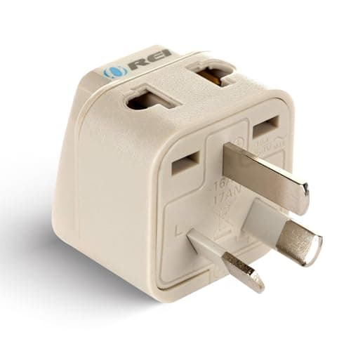 OREI India to Australia Plug Converter, New Zealand & China & More - Type I - 2 in 1 - Perfect for Laptop, Camera Charger and More - CE Certified - RoHS Compliant - Beige - 5 Years Warranty