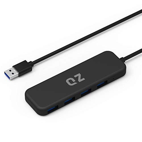 [1.3 Feet Long Cable, USB 3.1 Gen 1] QZ USB Hub for Next Gen Office Work Station, 4 Ports, USB 3.1 Gen 1 for PC and Laptops