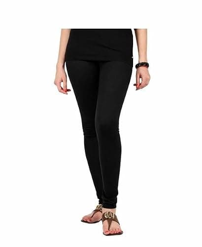 Women's Cotton Full Length Legging, Solid, White and Black, Pack of 2 (in, Alpha, L, Regular) 2