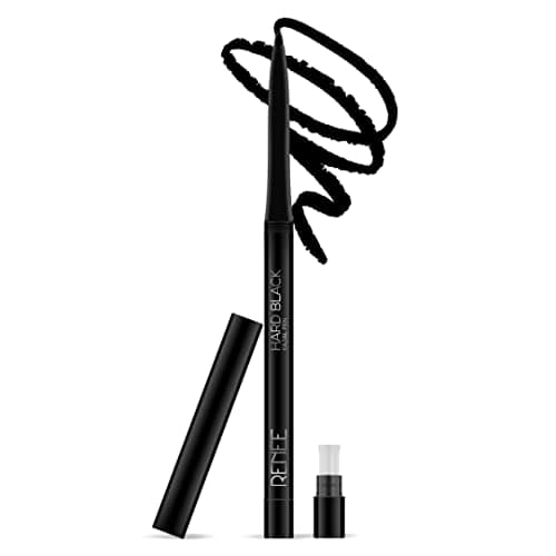 RENEE Hard Black Kajal Pen with Sharpener | 24 Hrs Stay | Long Lasting | Super Black Kajal Pencil | Matte Finish & Rich Color Payoff | Smudge & Water Proof | One Swipe Application Formula | 0.35gm 4