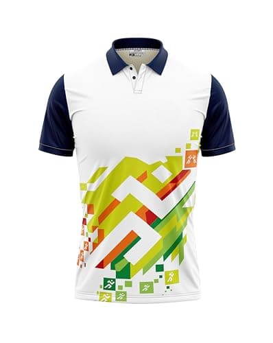 SNO Sports Bharat ProDry Men’s Sports Polo T-Shirt | White Dry-Fit Quick-Dry Activewear | Lightweight Breathable Polycotton | Gym, Running & Cricket Jersey Polo for Men (in, Alpha, S, Regular)