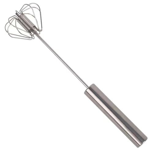ugorka Big Stainless Steel Egg Whisk, Hand Push Rotary Whisk Blender (1 Pc / 35 Cm)
