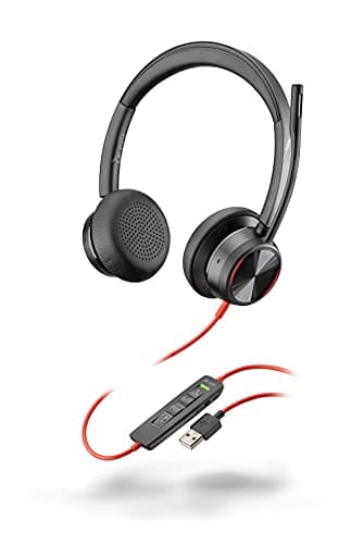 POLY - Blackwire 8225 Wired Headset with Boom Mic (Plantronics) - Dual-Ear (Stereo) Computer Headset - USB-A to Connect to Your PC/Mac - Active Noise Canceling - Works with Teams, Zoom & More 3