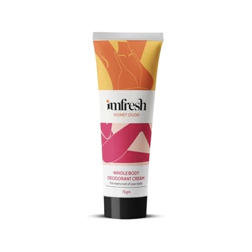 imfresh Honey Oudh | Deodorant Cream For Whole body | Long Lasting Odour Control | Helps in brightening underarms | Alcohol-Free | No Aluminium/No Parabens 75gm.
