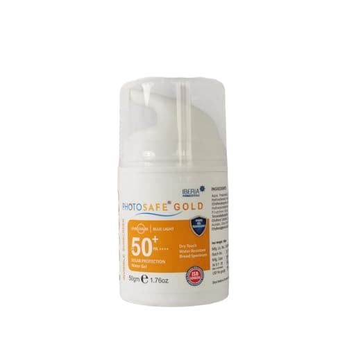 Photosafe Gold Invisible Gel Sunscreen SPF 50+ PA++++ | Dry Touch, Water Resistant, Broad Spectrum | UVA, UVB, IR & Blue Light Protection | 50gm