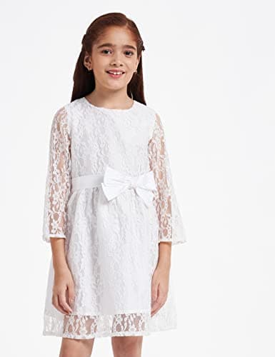 A.T.U.N. Girls Double Bow Dress White 2