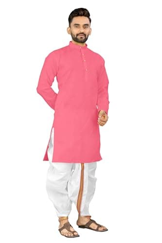 Click N Buy Ethnic Kurta Dhoti Set for Men – Perfect for Puja & Celebrations 4